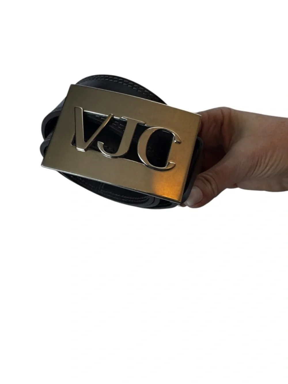 Versace Jeans Couture VJC Dark Brown Faux Leather Belt Size 95